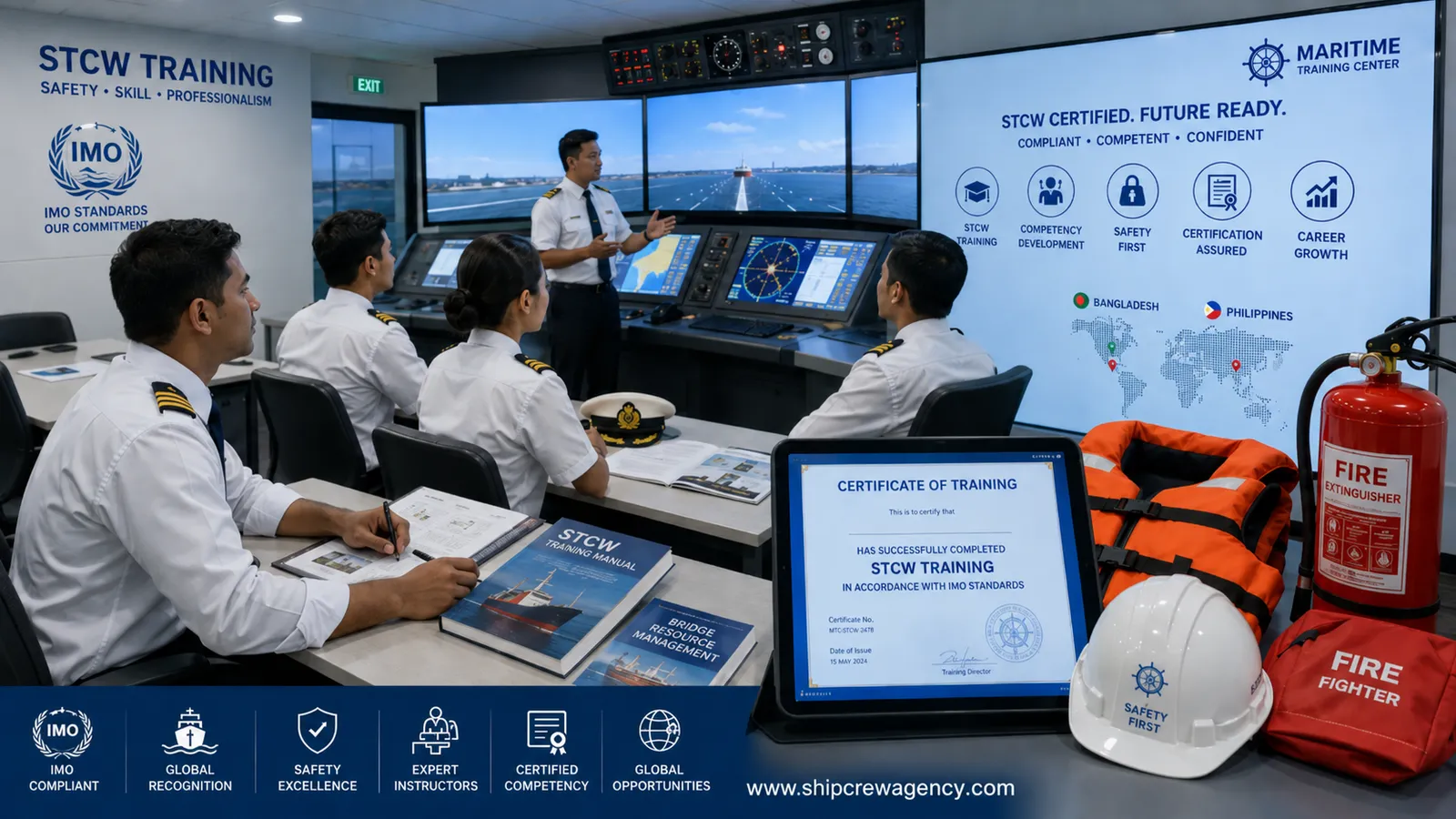 STCW compliance comparison for Bangladeshi and Filipino seafarers